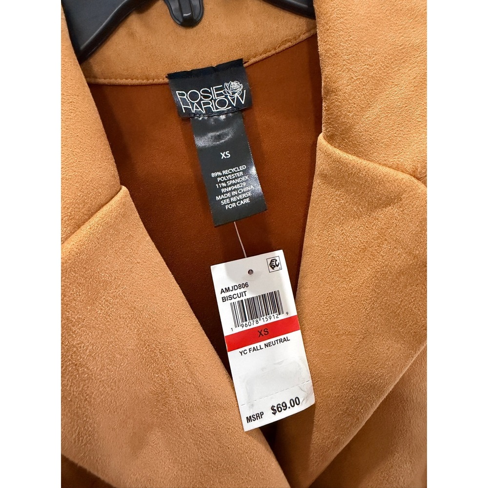 Rosie Harlow Planet Gold Juniors' Faux-Suede Sleeveless Jacket Midi Dress XS $69 - Picture 8 of 12